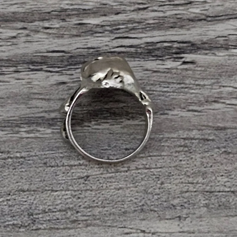 💎The Expendables Stallone Stainless Steel Vintage Biker Punk Silver Skull Ring